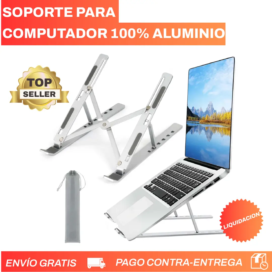 Soporte para computador de aluminio y es plegable - EnvÍo gratis